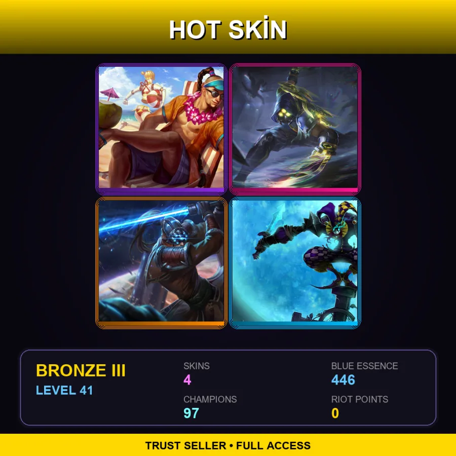 TR | Lv41 | Bronze III | 4 Skin | 97 Champ with Ashe