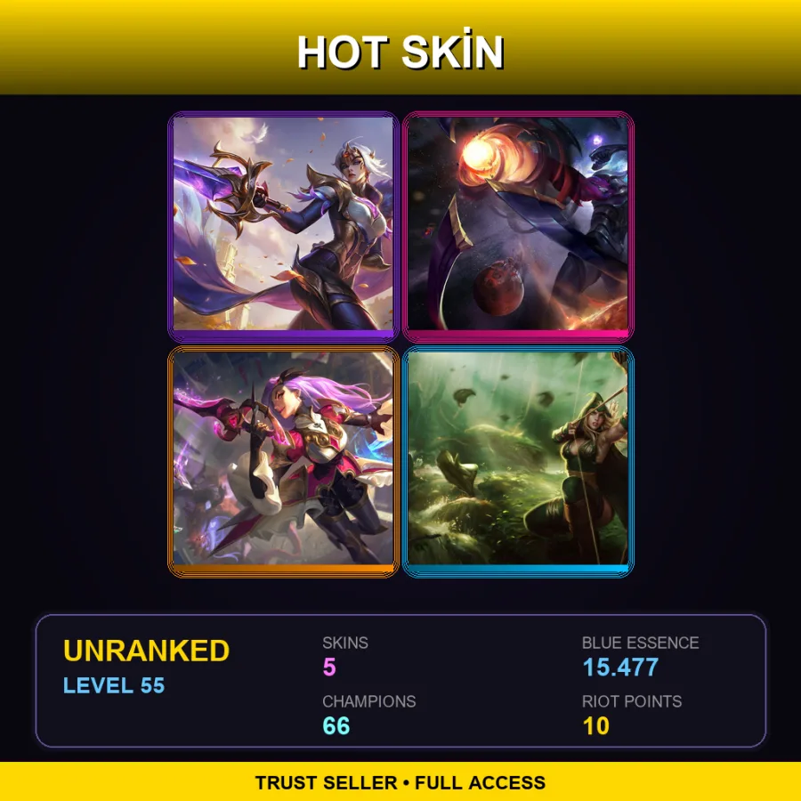 NA | Lv55 | Unranked | 5 Skin | 66 Champ
