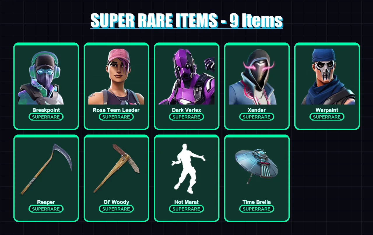 [PC/PSN] | Breakpoint | Rose Team Leader | Dark Vertex | Xander | Warpaint | 257 skin | 260 pickaxe | 205 emote | 180 glider | Lv3820 — Fortnite account