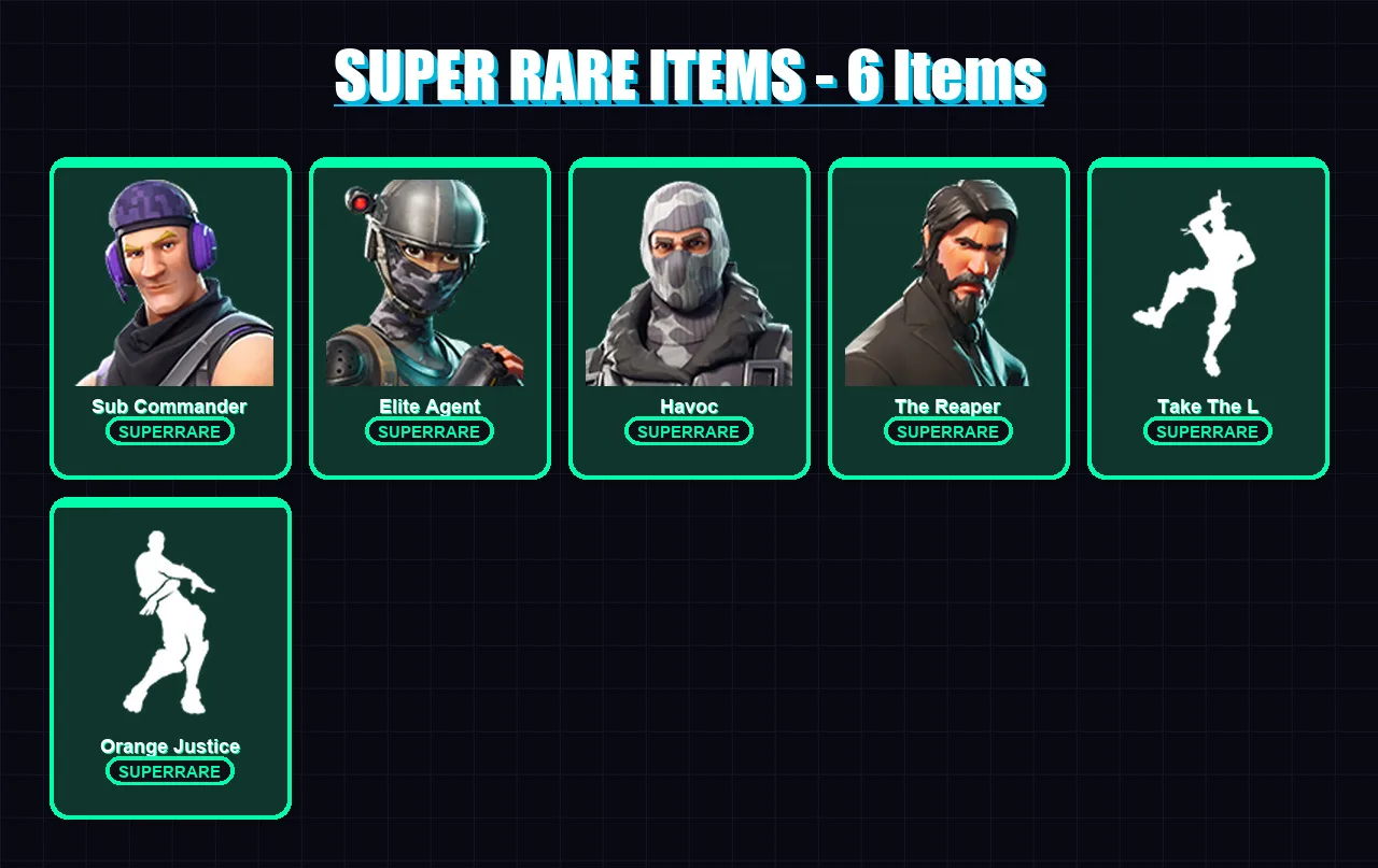 [PS4/PS5/XBOX/PC] | Sub Commander | Elite Agent | Havoc | The Reaper | Sentinel | 35 skin | 30 pickaxe | 38 emote | 35 glider | Lv542