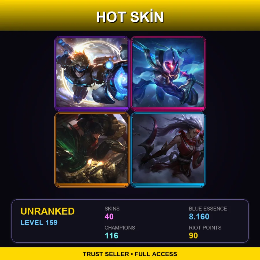 TR | Lv159 | Unranked | 40 Skin | 116 Champ — Worldbreaker Hecarim