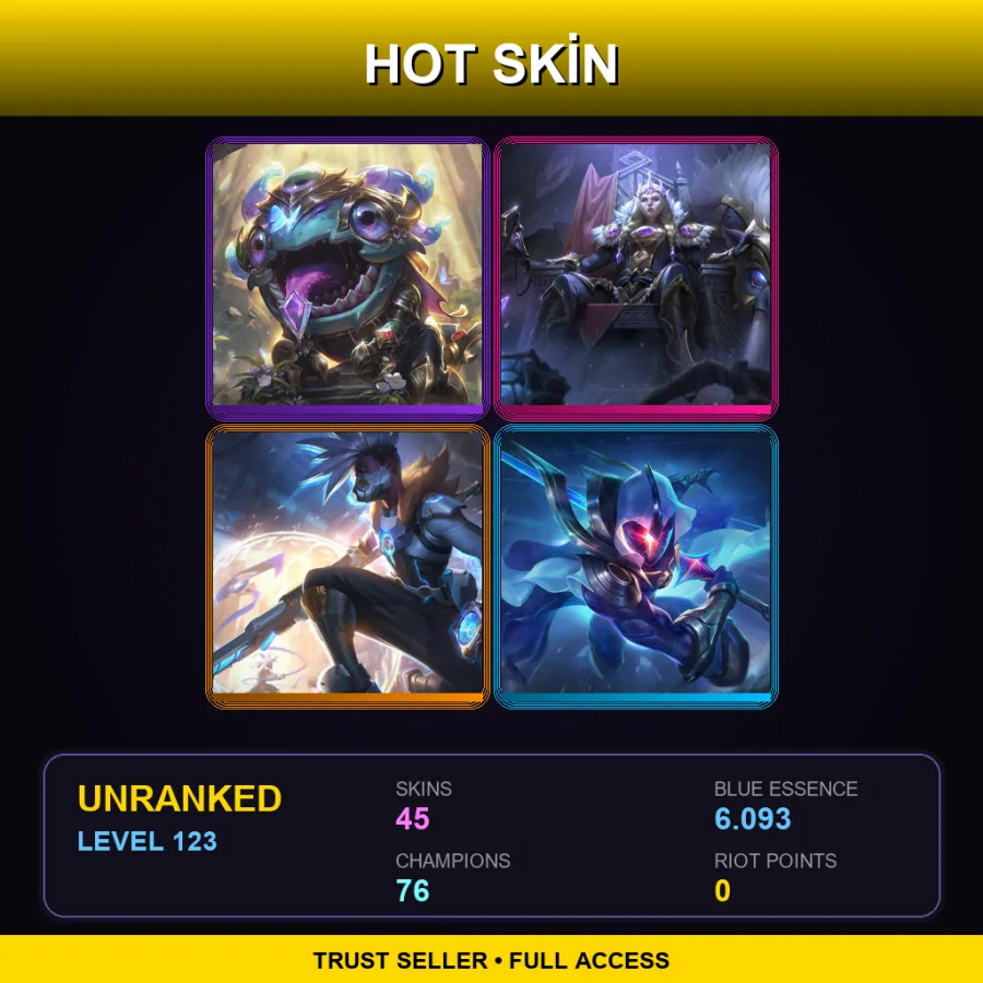 SG | Lv123 | Unranked | 45 Skin | 76 Champ