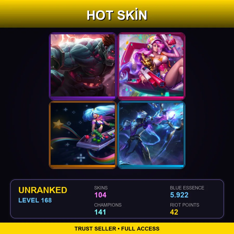 LAS | Lv168 | Unranked | 104 Skin | 141 Champ — Firecracker Teemo