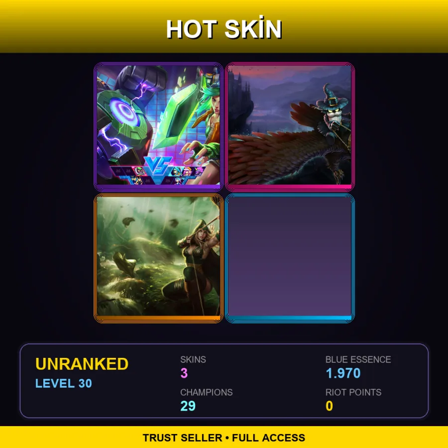 LAS | Arcade Riven | Veigar Greybeard | Sherwood Forest Ashe | 3 Skin | 29 Champ | Lv30