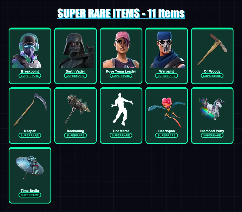 [PC/XBOX/PSN] | Breakpoint | Darth Vader | Rose Team Leader | Warpaint | Joey | 553 skin | 449 pickaxe | 358 emote | 269 glider | Lv4530