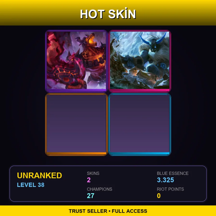 NA | Lv38 | Unranked | 2 Skin | 27 Champ — Unranked / Smurf League of Legends