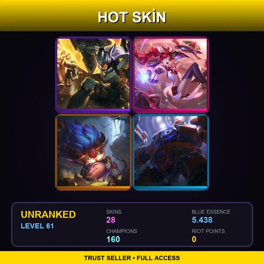 SG | Lv61 | Unranked | 28 Skin | 160 Champ — LoL account