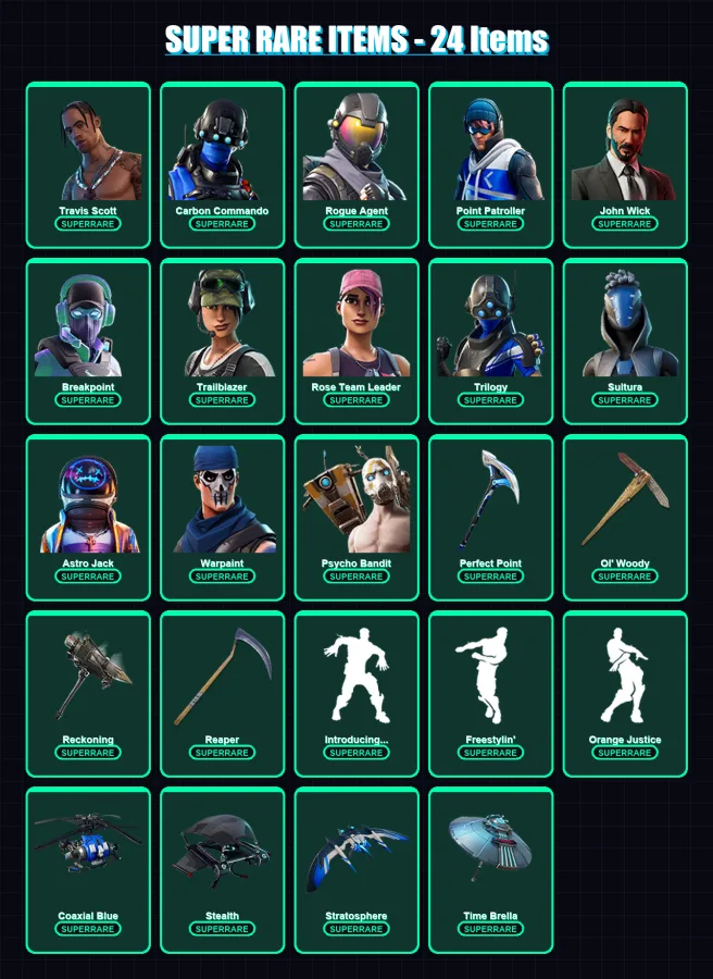 [PS4/PS5/XBOX/PC] | Travis Scott | Carbon Commando | Rogue Agent | 236 skin | Lv1595