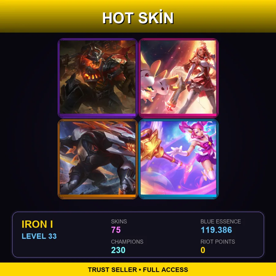 VN | Lv33 | Iron I | 75 Skin | 230 Champ