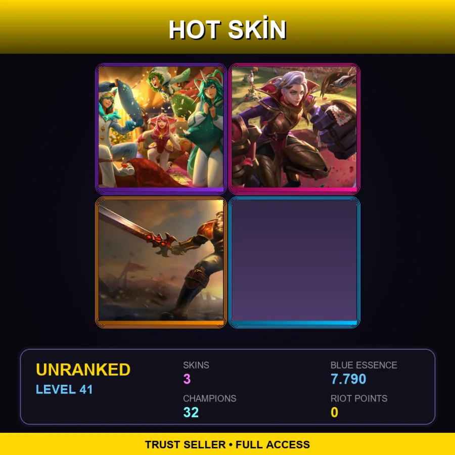 EUW | Lv41 | Unranked | 3 Skin | 32 Champ — Heartbreaker Vi