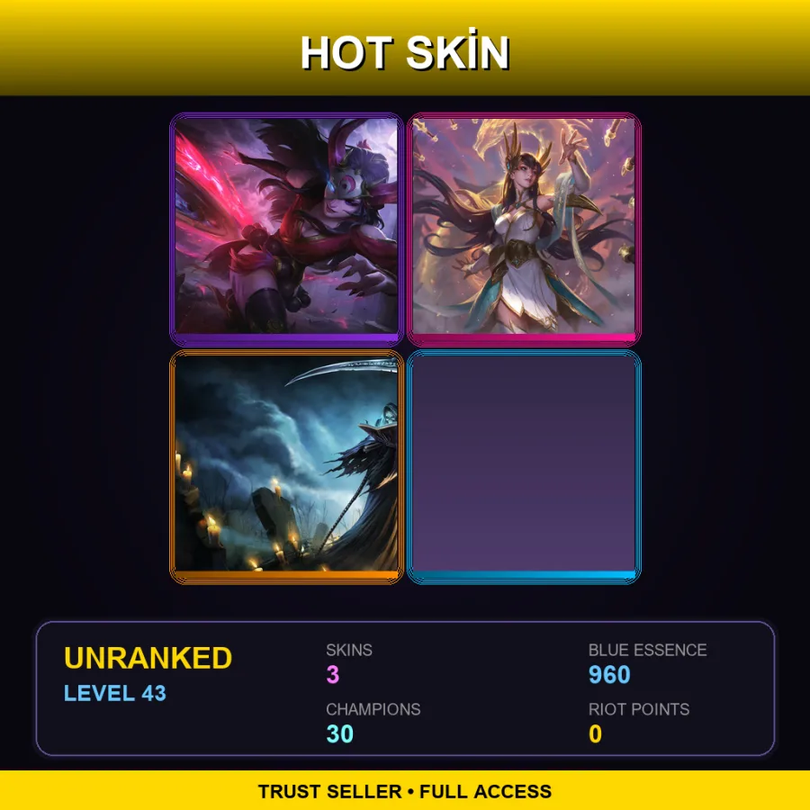 LAS | Lv43 | Unranked | 3 Skin | 30 Champ