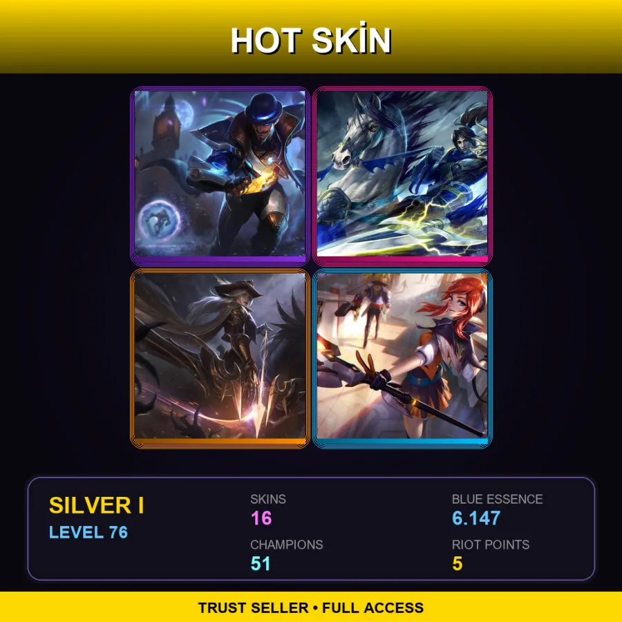 TR | Lv76 | Silver I | 16 Skin | 51 Champ