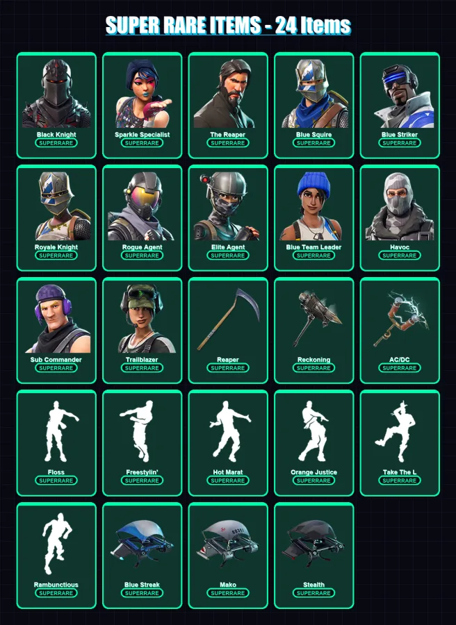 [PC/XBOX/PSN] | Black Knight | Sparkle Specialist | The Reaper | Blue Squire | Blue Striker | 83 skin | 46 pickaxe | 57 emote | 52 glider | Lv693