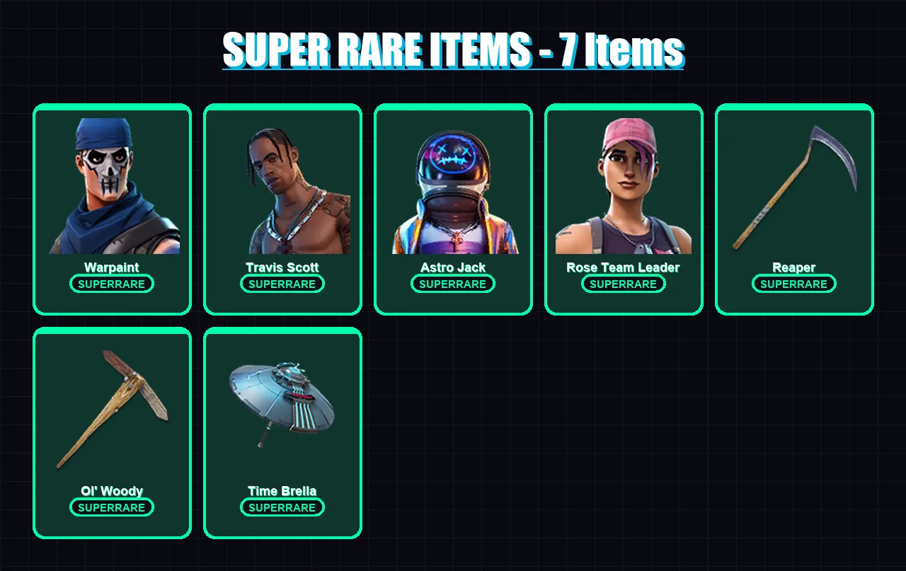 [PC/PSN] | Warpaint | Travis Scott | Astro Jack | Rose Team Leader | Son Goku | 60 skin | 75 pickaxe | 85 emote | 65 glider | Lv849