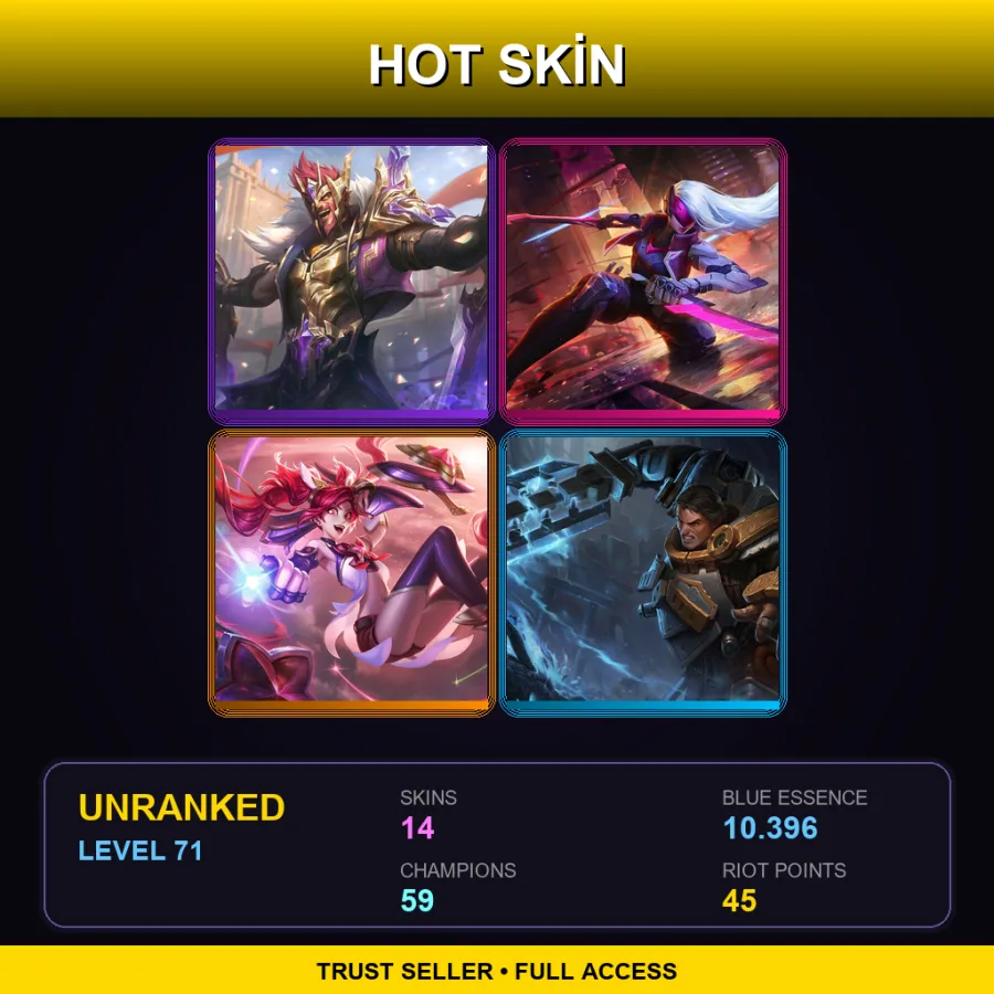 TR | Lv71 | Unranked | 14 Skin | 59 Champ — Silverfang Akali