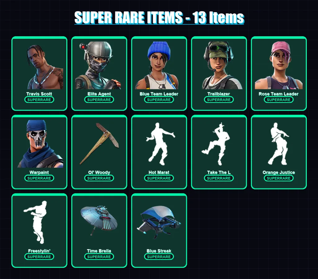[PS4/PS5/XBOX/PC] | Travis Scott | Elite Agent | Blue Team Leader | 68 skin | Lv970 — Fortnite account