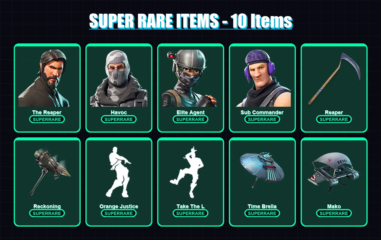 [PC/PSN] | The Reaper | Havoc | Elite Agent | Sub Commander | Raven | 56 skin | 45 pickaxe | 49 emote | 56 glider | Lv730