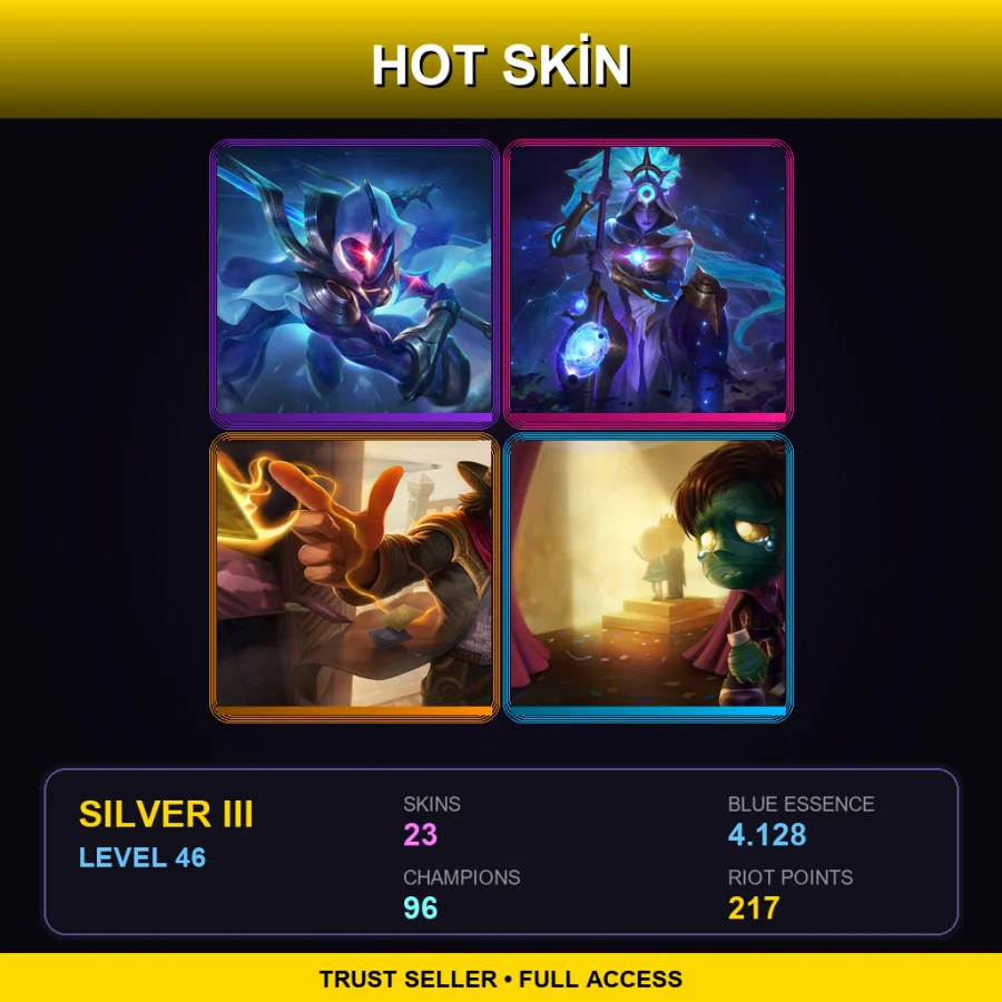 EUW | Lv46 | Silver III | 23 Skin | 96 Champ