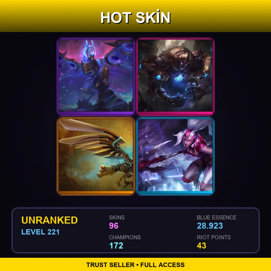 EUNE | Lv221 | Unranked | 96 Skin | 172 Champ — Hextech Anivia