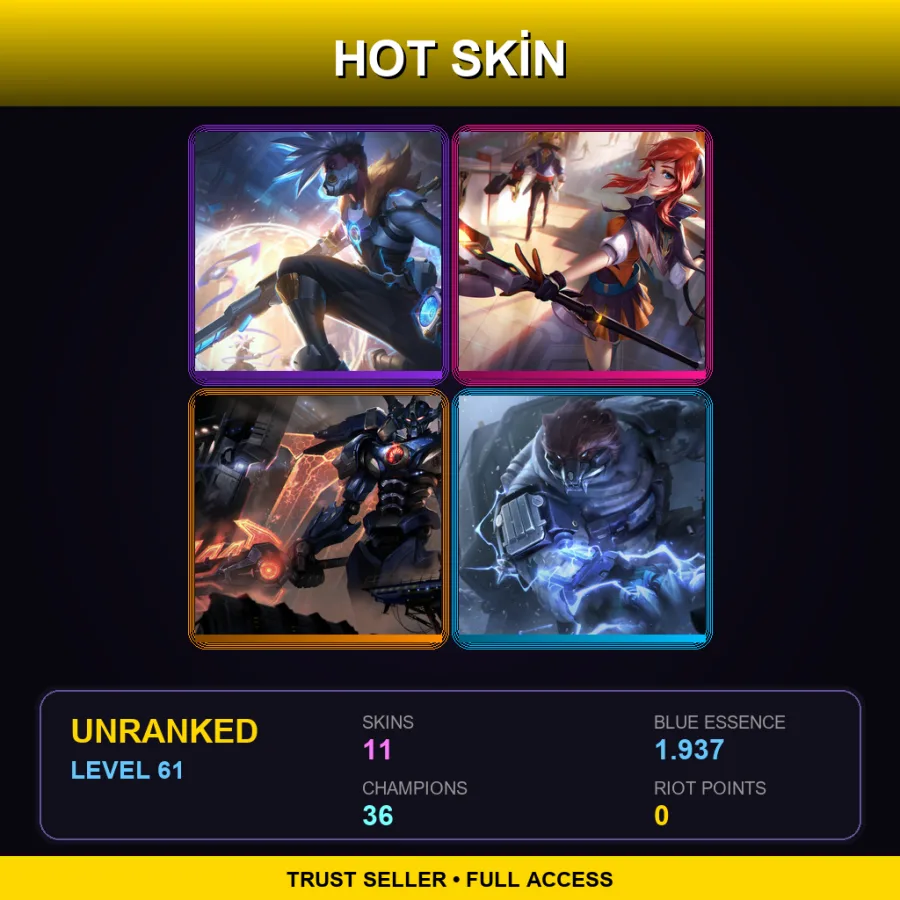 LAS | Lv61 | Unranked | 11 Skin | 36 Champ