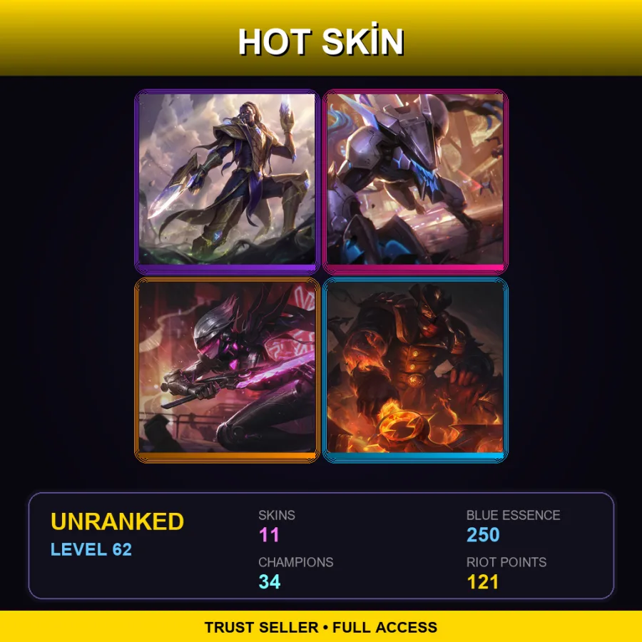 LAS | Lv62 | Unranked | 11 Skin | 34 Champ — Skt T1 Elise