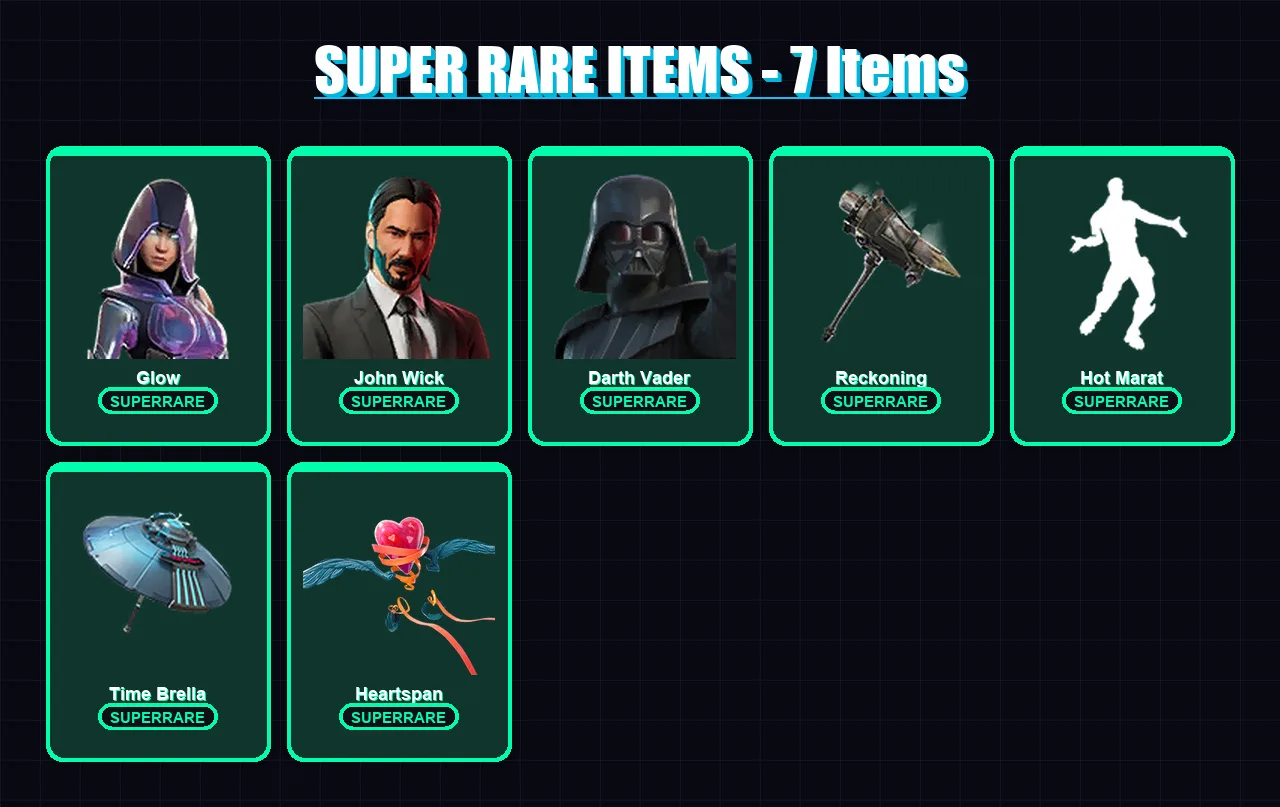 [PC/XBOX/PSN] | Glow | John Wick | Darth Vader | Mizuki | Snap | 174 skin | 192 pickaxe | 142 emote | 193 glider | Lv2501