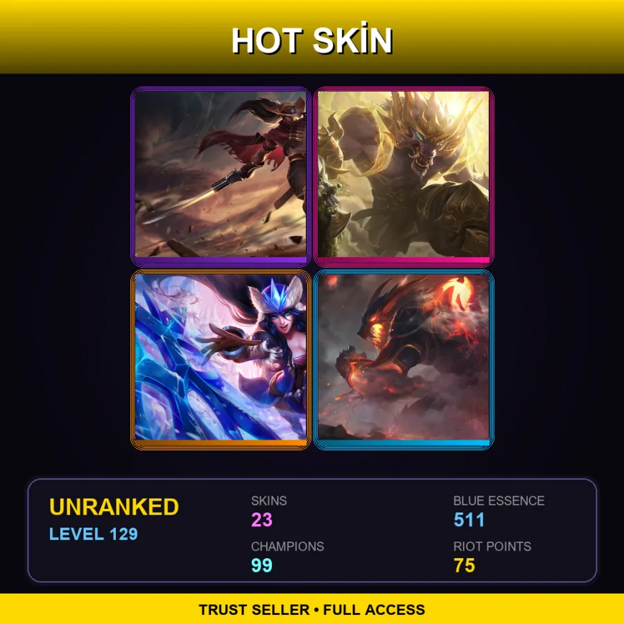 EUNE | Lv129 | Unranked | 23 Skin | 99 Champ