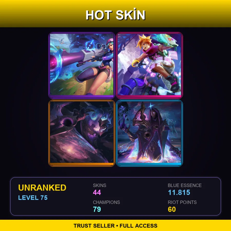 TR | Lv75 | Unranked | 44 Skin | 79 Champ
