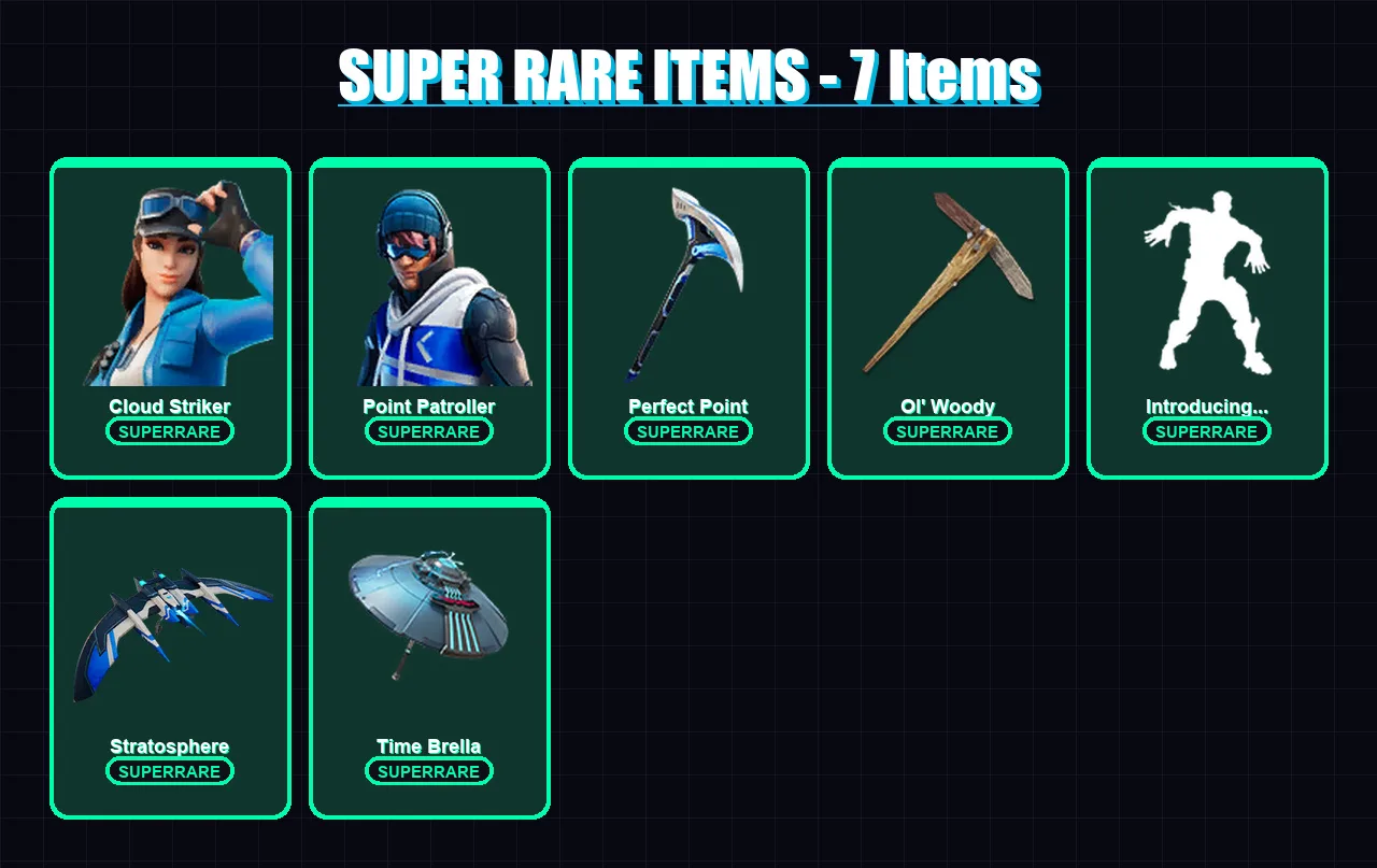 [PC/XBOX/PSN] | Lara Croft | Galaxy Scout | Deadpool | Cloud Striker | Point Patroller | 51 skin | 72 pickaxe | 40 emote | 55 glider | Lv594