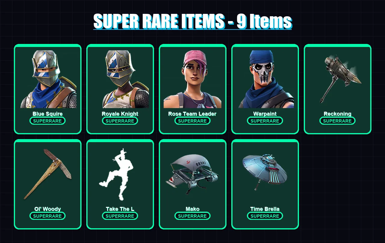 [PC/PSN] | Blue Squire | Royale Knight | Rose Team Leader | Warpaint | Valkyrie | 36 skin | 35 pickaxe | 41 emote | 37 glider | Lv533