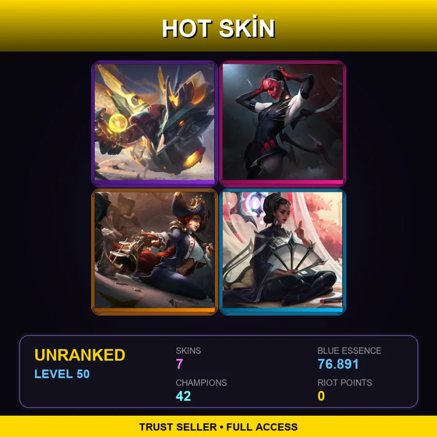 LAN | Lv50 | Unranked | 7 Skin | 42 Champ