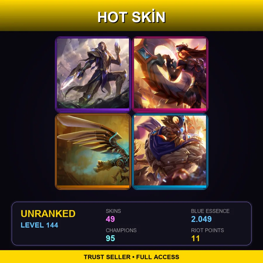 SG | Lv144 | Unranked | 49 Skin | 95 Champ — Obsidian Malphite