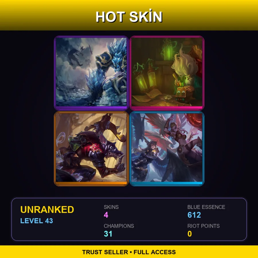 LAS | Lv43 | Unranked | 4 Skin | 31 Champ