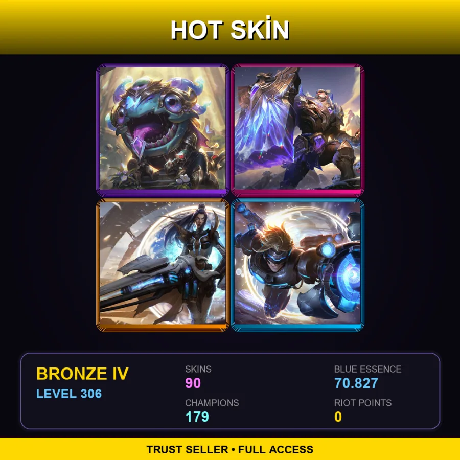 LAN | Lv306 | Bronze IV | 90 Skin | 179 Champ