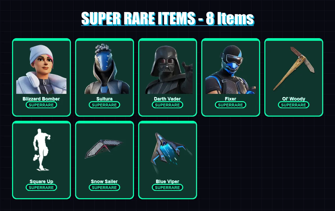 [PS4/PS5/XBOX/PC] | Blizzard Bomber | Sultura | Darth Vader | Fixer | Renzo the Destroyer | 107 skin | 134 pickaxe | 97 emote | 113 glider | Lv1916