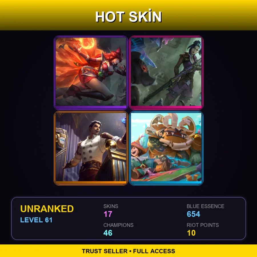 EUNE | Lv61 | Unranked | 17 Skin | 46 Champ