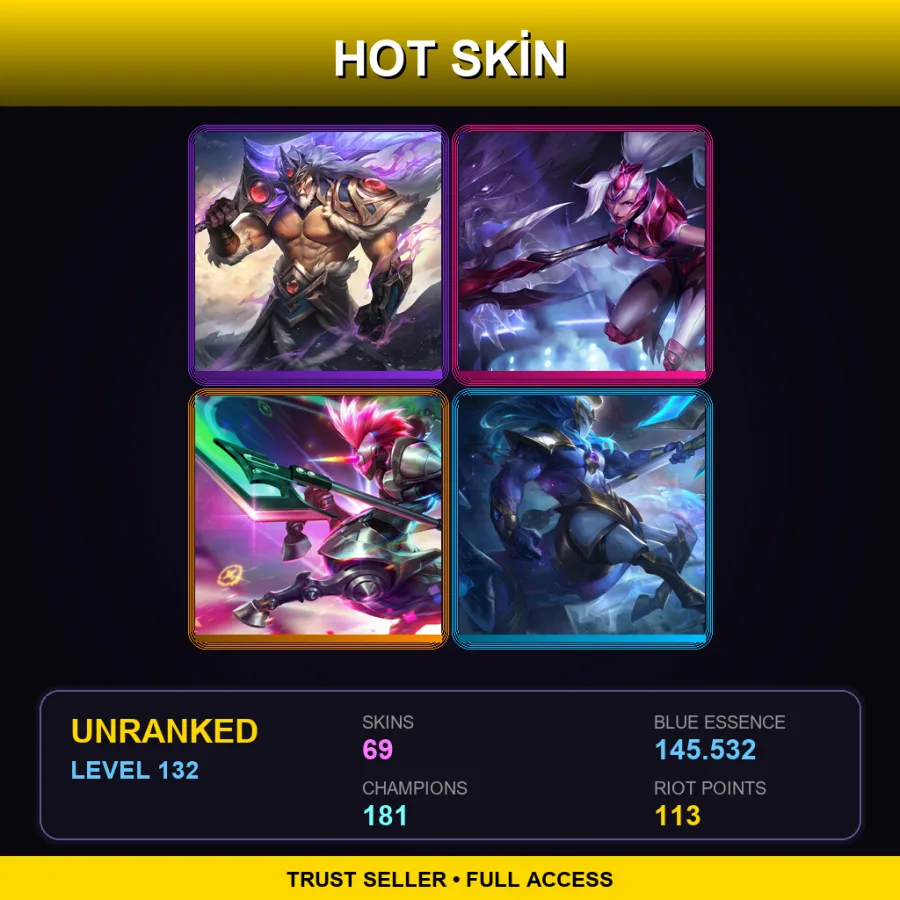 VN | Lv132 | Unranked | 69 Skin | 181 Champ — Arcana Tahm Kench