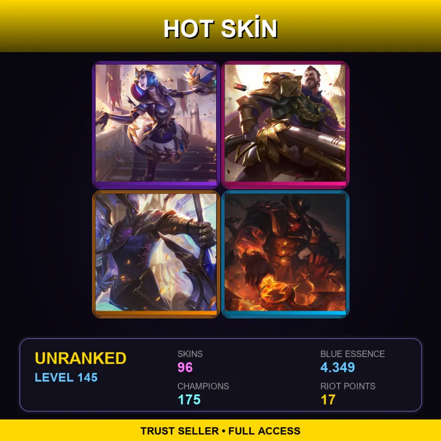 SG | Lv145 | Unranked | 96 Skin | 175 Champ