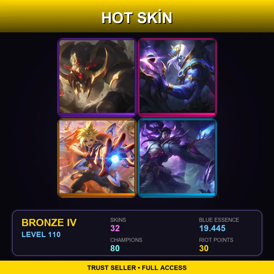 LAS | Lv110 | Bronze IV | 32 Skin | 80 Champ — LoL account