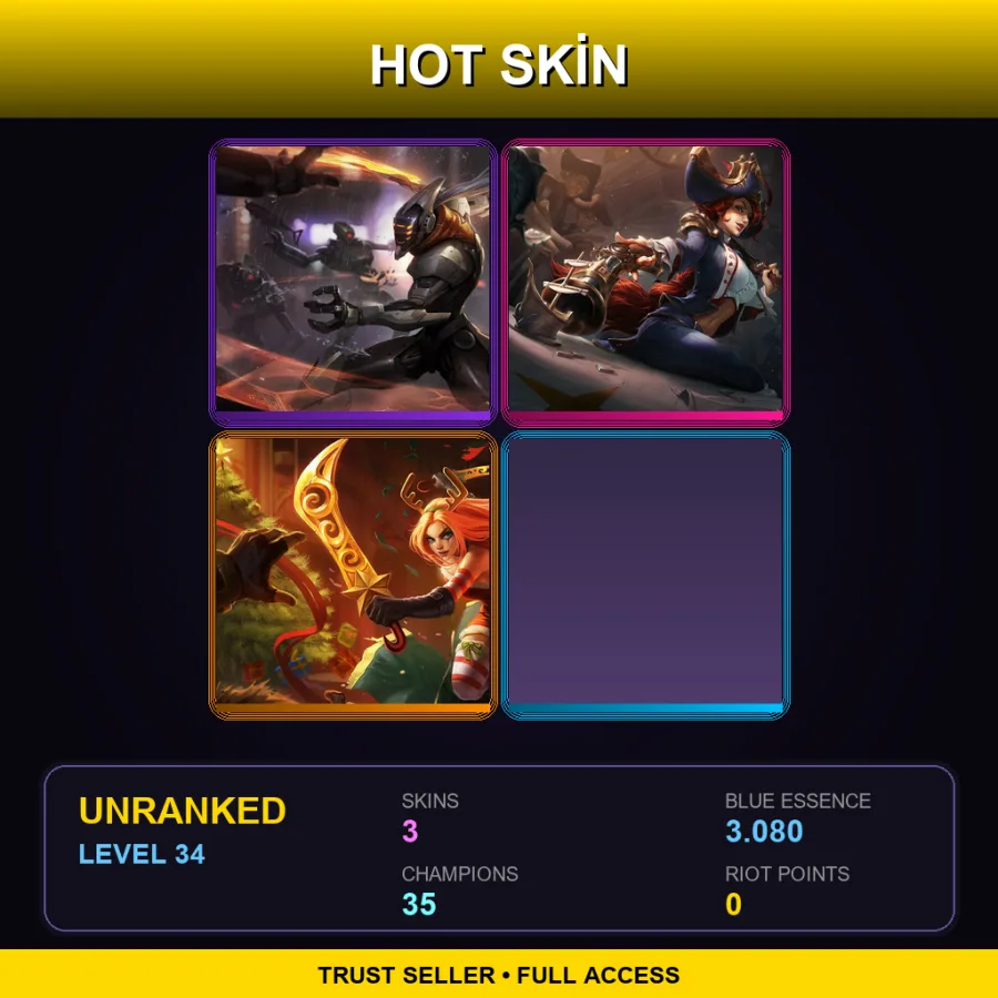 BR | Lv34 | Unranked | 3 Skin | 35 Champ