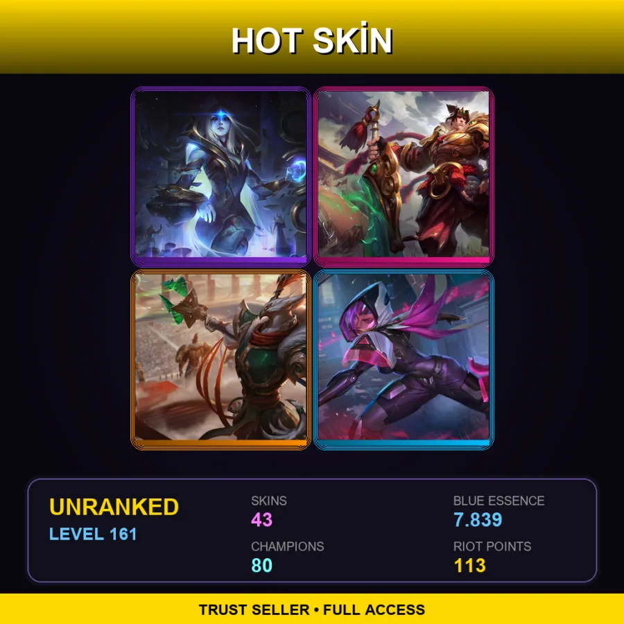 EUW | Lv161 | Unranked | 43 Skin | 80 Champ