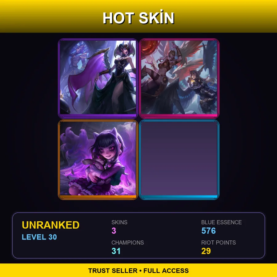 NA | Lv30 | Unranked | 3 Skin | 31 Champ