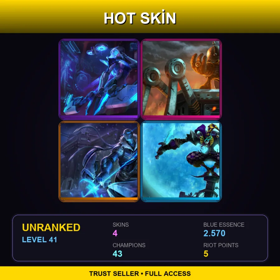 EUNE | Lv41 | Unranked | 4 Skin | 43 Champ