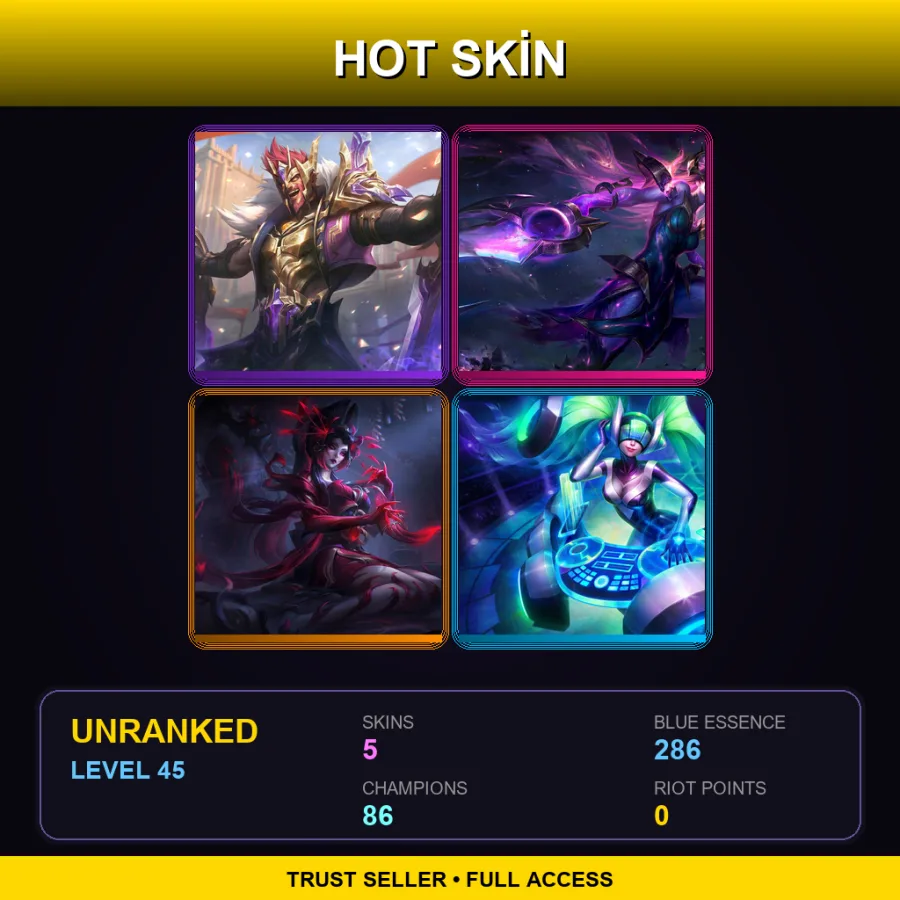 EUNE | Lv45 | Unranked | 5 Skin | 86 Champ