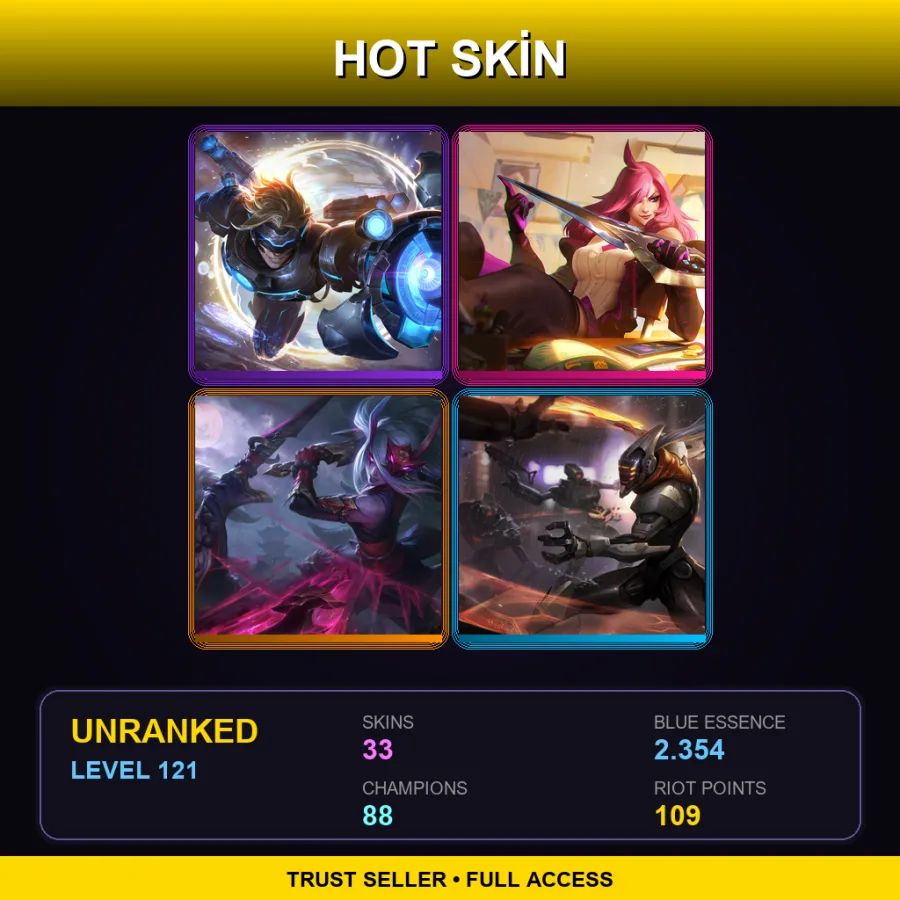 BR | Lv121 | Unranked | 33 Skin | 88 Champ