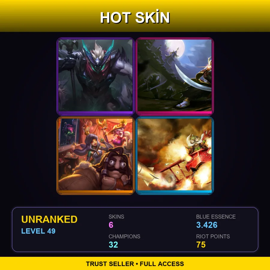 EUNE | Lv49 | Unranked | 6 Skin | 32 Champ — Unranked / Smurf League of Legends