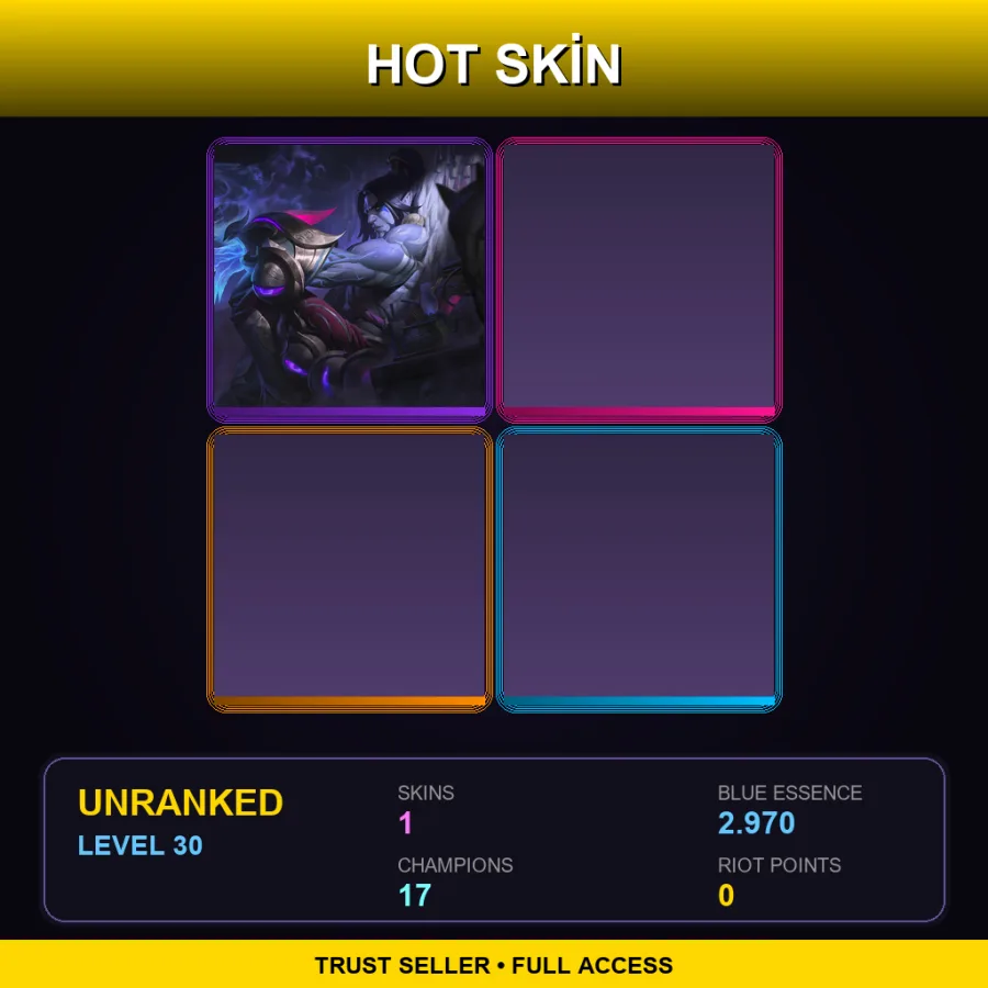 TR | Lv30 | Unranked | 1 Skin | 17 Champ