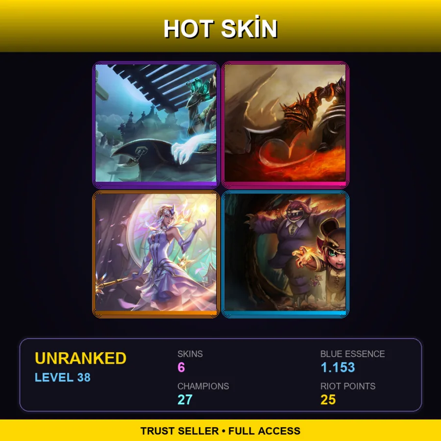 EUNE | Lv38 | Unranked | 6 Skin | 27 Champ