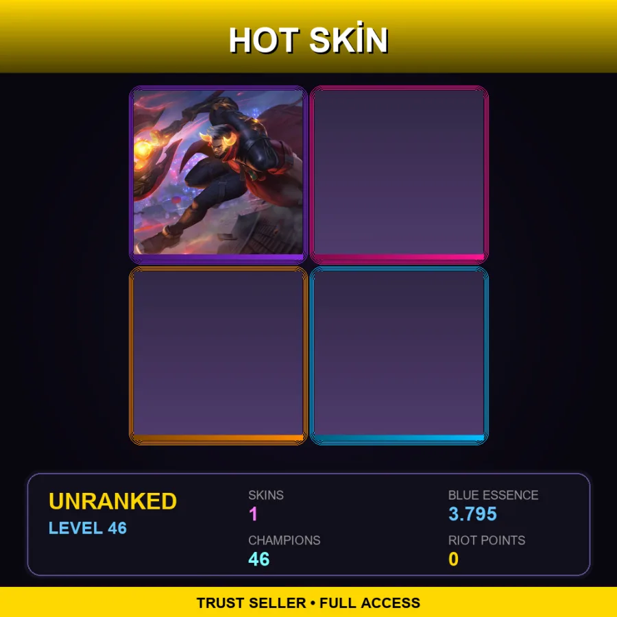 EUW | Lv46 | Unranked | 1 Skin | 46 Champ