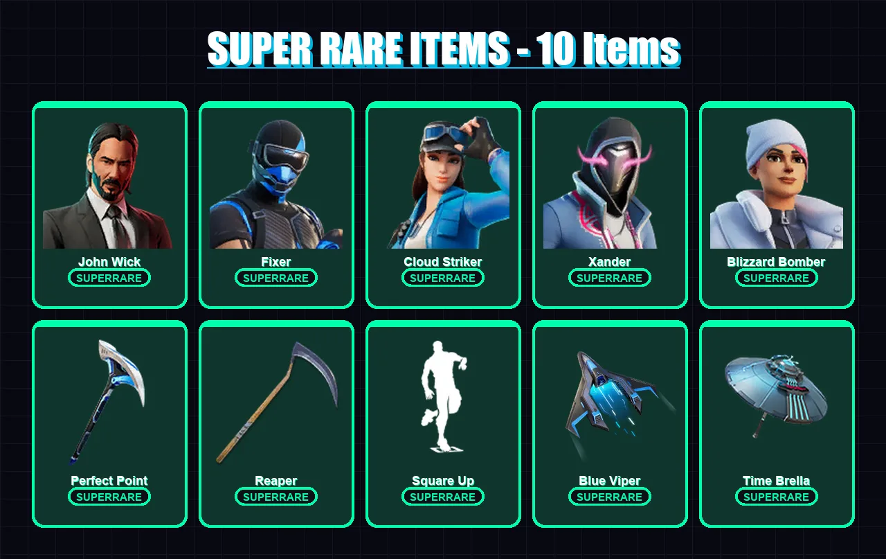 [PC/XBOX/PSN] | John Wick | Fixer | Cloud Striker | Xander | Blizzard Bomber | 130 skin | 152 pickaxe | 114 emote | 136 glider | Lv1991